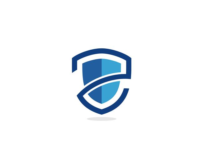 blue, white and black security emblem