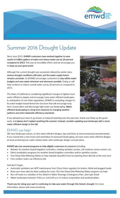 2016 summer drought update. 