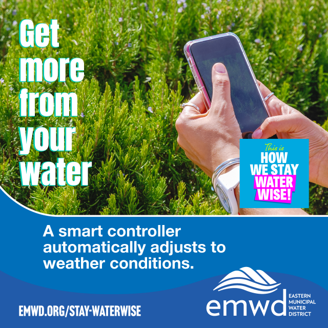 Get more from your water.  A smart controller automatically adjusts to weather conditions.  How we are using water wisely!