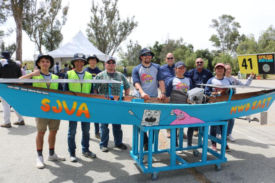 San Jacinto Valley Academy shows off their boat for Solar Cup 2019.