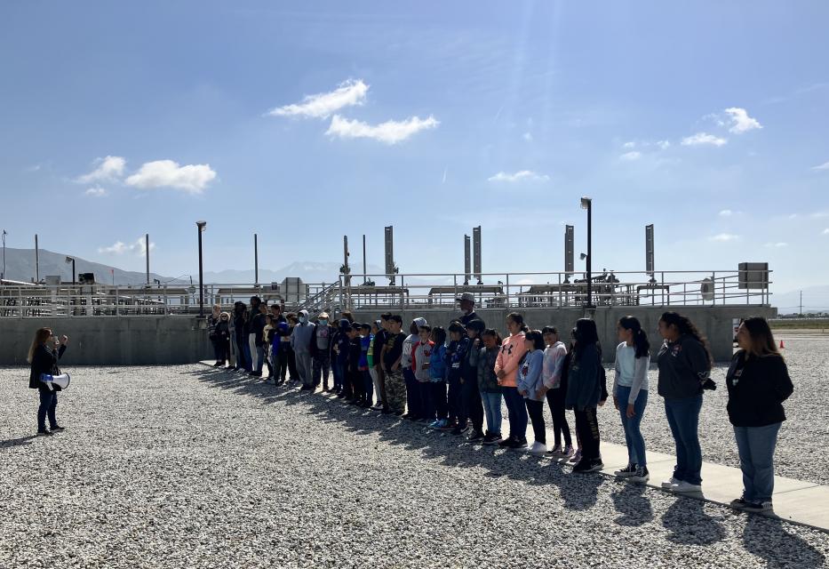 Students at the Water Reclamation Facility Wetlands.