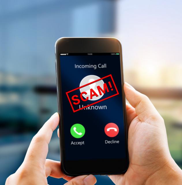 Scam phone call stock image