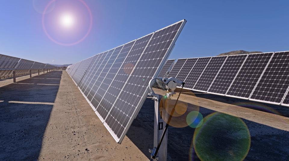 Solar facility in desert. 