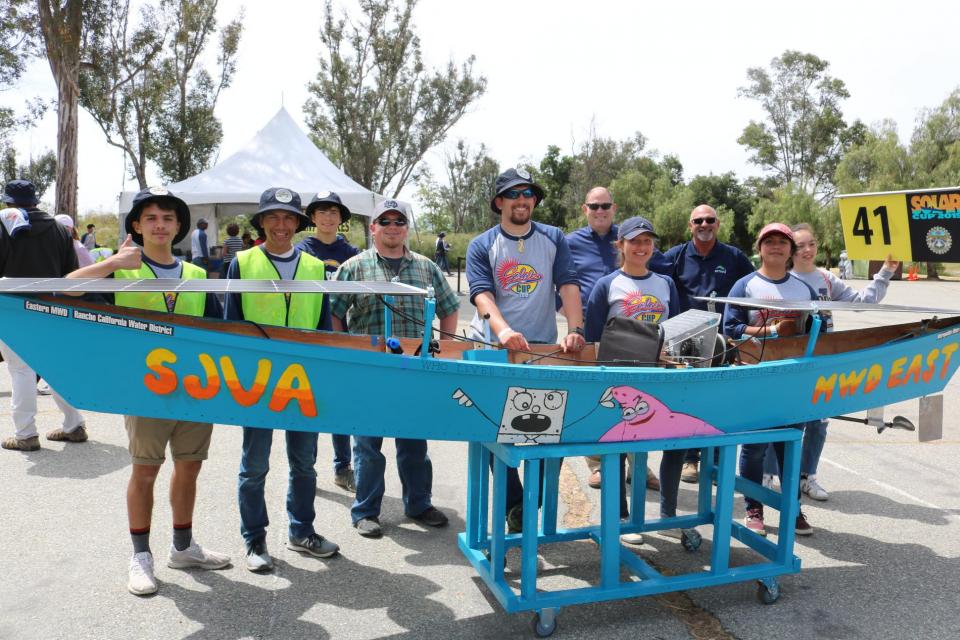 San Jacinto Valley Academy shows off their boat for Solar Cup 2019.